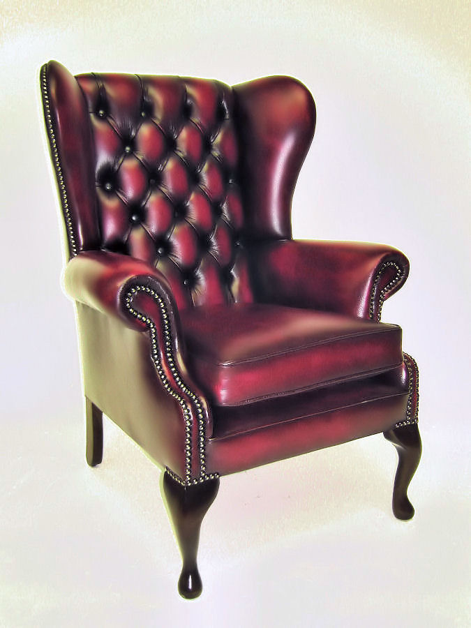 Windsor  Winged Chair Ohrensessel aus Leder