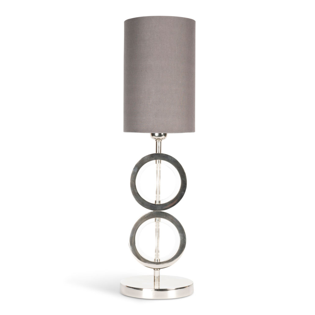 Art Deco Circle Lamp Double, Silver