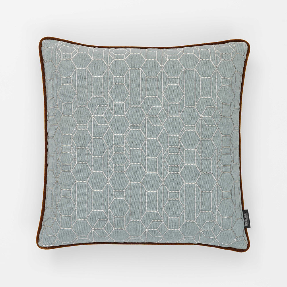 Kissen by Edward van Vliet - Hexagon - hellblau