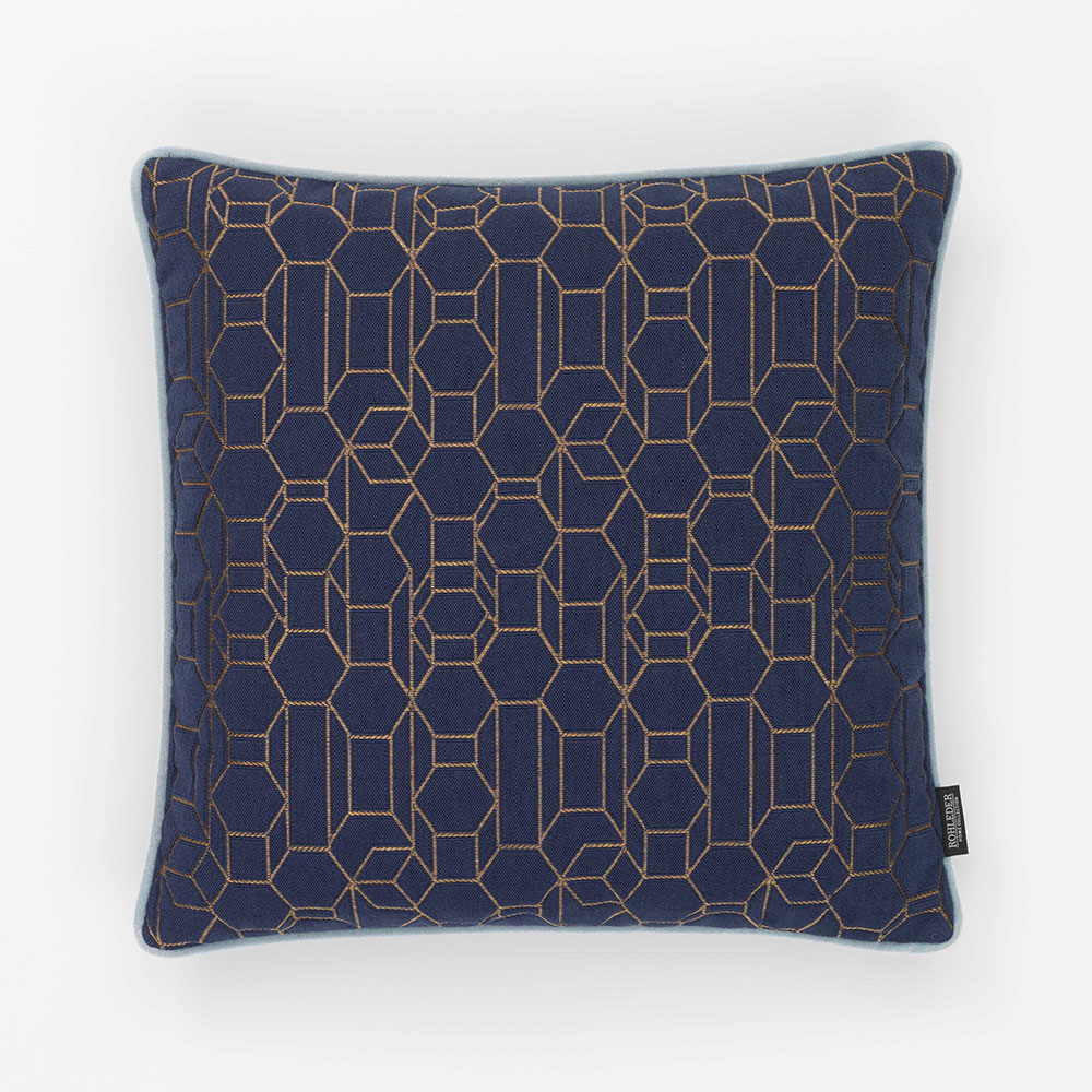 Kissen by Edward van Vliet - Hexagon - dunkelblau