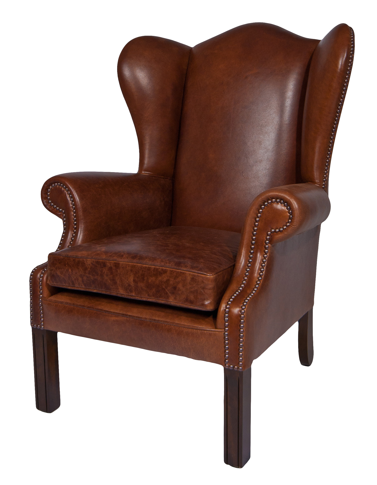 Churchill Winged Chair Ohrensessel aus Leder