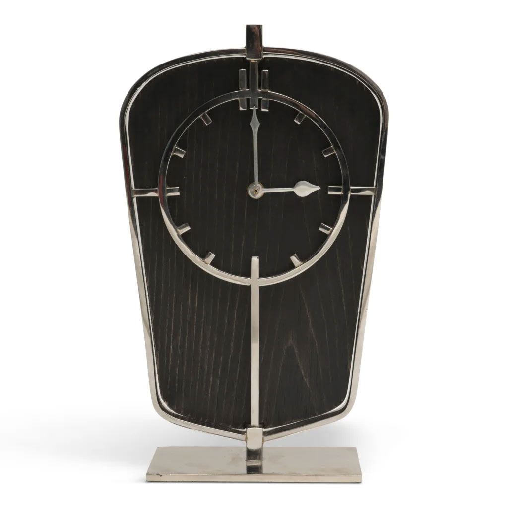 Art Deco Desk Clock, Silver