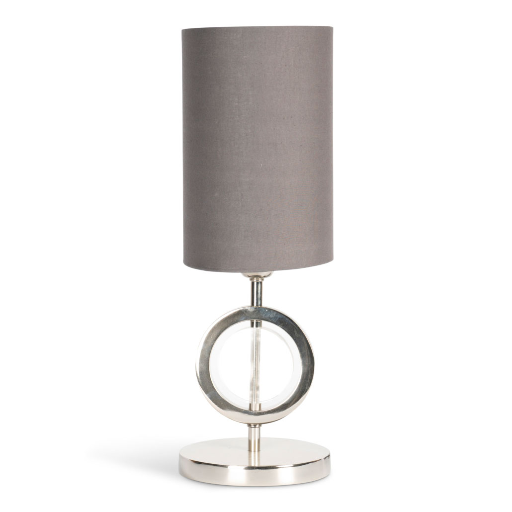 Art Deco Circle Lamp Single, Silver