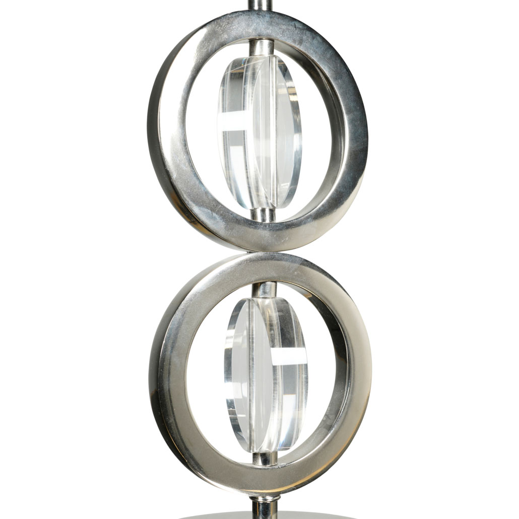 Art Deco Circle Lamp Double, Silver